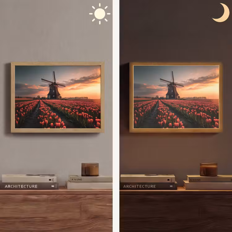Lightbox - Wandlamp - Molen - Zonsondergang - Tulpen - Rood — 6