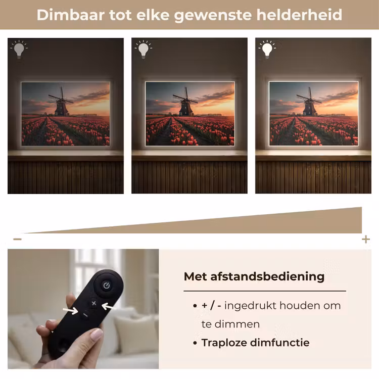 Lightbox - Wandlamp - Molen - Zonsondergang - Tulpen - Rood — 9