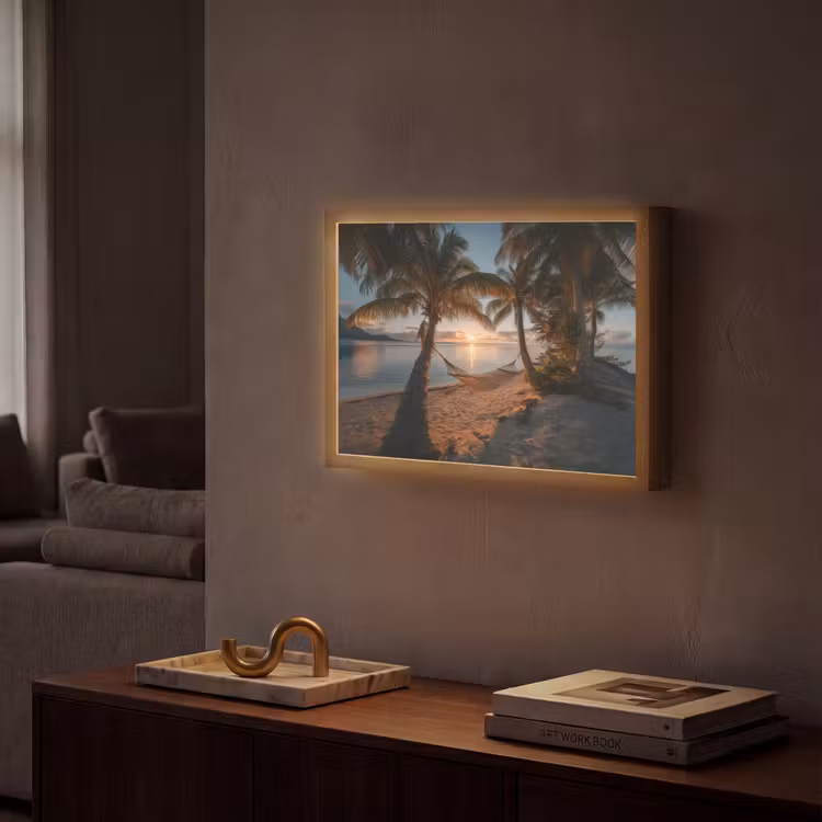Lightbox - Wandlamp - Palmbomen - Hangmat - Strand - Zonsondergang — 2