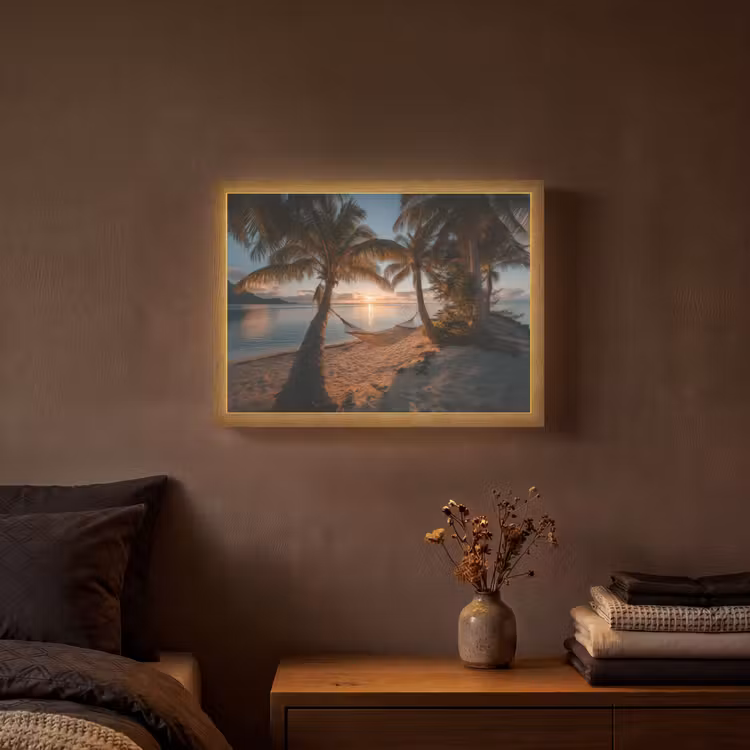 Lightbox - Wandlamp - Palmbomen - Hangmat - Strand - Zonsondergang — 3