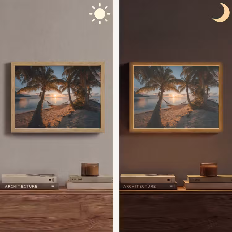 Lightbox - Wandlamp - Palmbomen - Hangmat - Strand - Zonsondergang — 6
