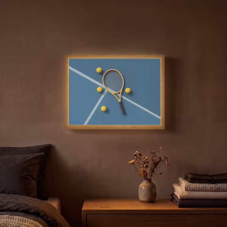 Lightbox - Wandlamp - Tennisracket - Bal - Blauw - Veld — 3