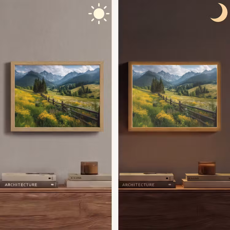 Lightbox - Wandlamp - Veld - Hek - Bergen - Bloemen — 6