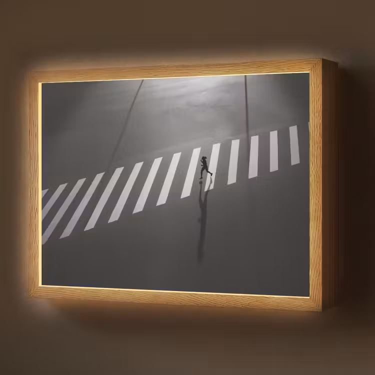 Lightbox - Wandlamp - Zeebrapad - Hardloper - Zwart - Wit — 1