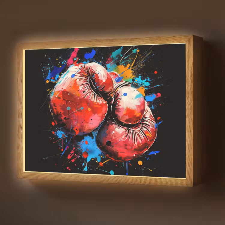 Lightbox - Wandlamp - Graffiti - Sport - Boksen - Bokshandschoenen — 1