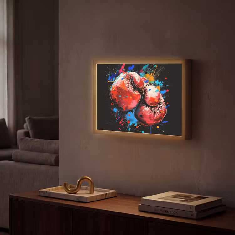 Lightbox - Wandlamp - Graffiti - Sport - Boksen - Bokshandschoenen — 2