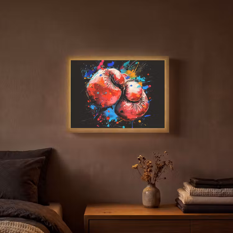Lightbox - Wandlamp - Graffiti - Sport - Boksen - Bokshandschoenen — 3