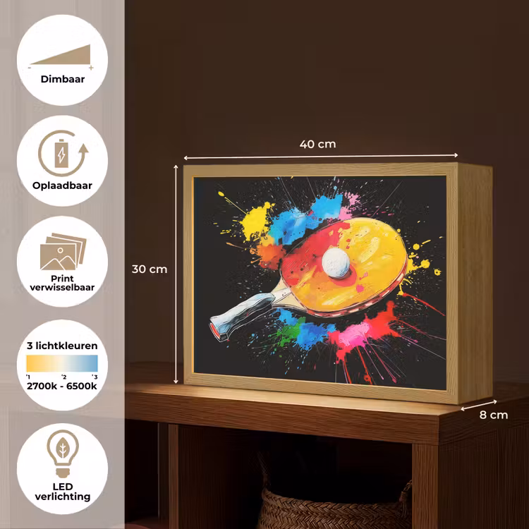 Lightbox - Wandlamp - Graffiti - Sport - Tafeltennis - Verf — 10