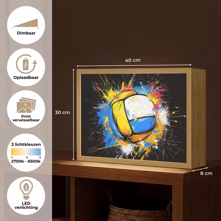 Lightbox - Wandlamp - Graffiti - Sport - Volleybal - Bal — 10