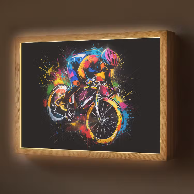 Lightbox - Wandlamp - Graffiti - Sport - Wielrennen - Fiets — 1