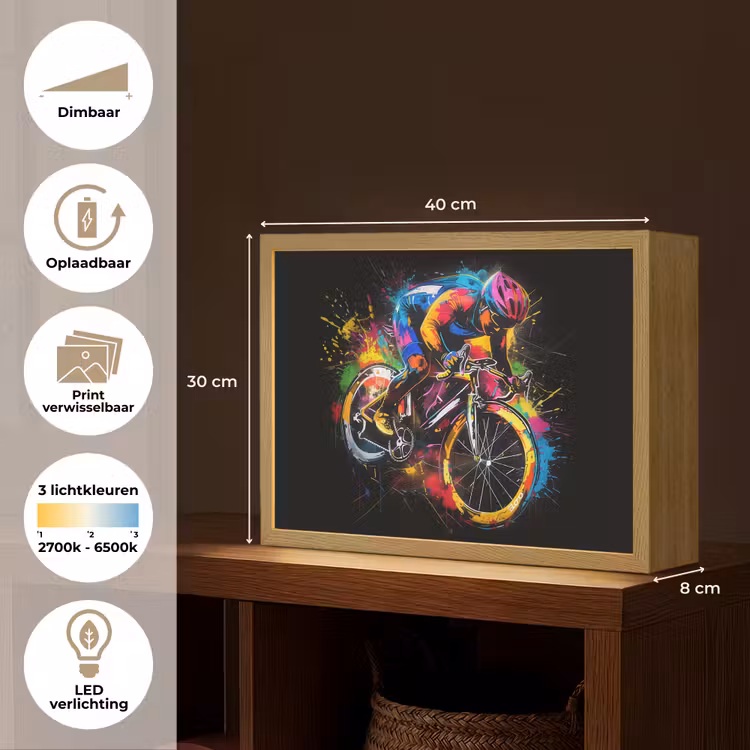 Lightbox - Wandlamp - Graffiti - Sport - Wielrennen - Fiets — 10