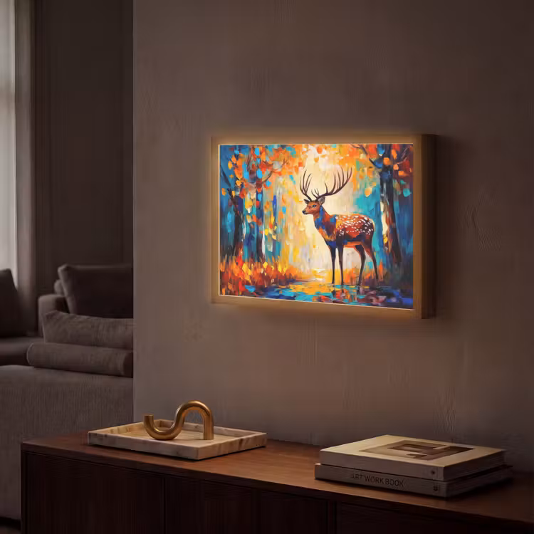 Lightbox - Wandlamp - Hert - Bosdieren - Natuur - Kunst — 2