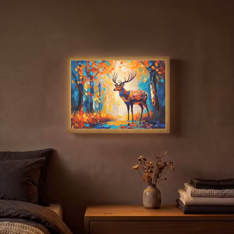 Lightbox - Wandlamp - Hert - Bosdieren - Natuur - Kunst — 3