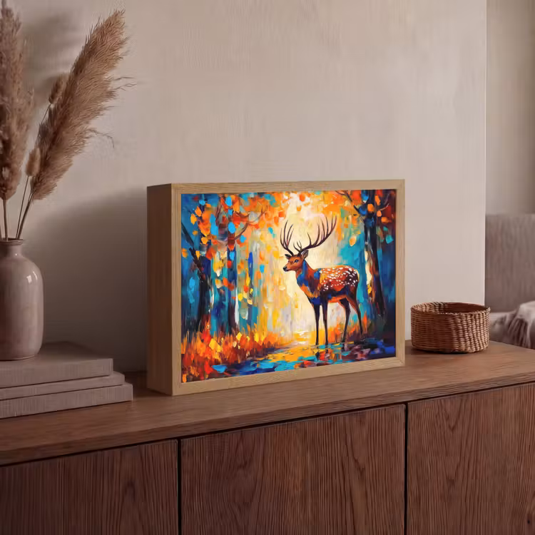 Lightbox - Wandlamp - Hert - Bosdieren - Natuur - Kunst — 4