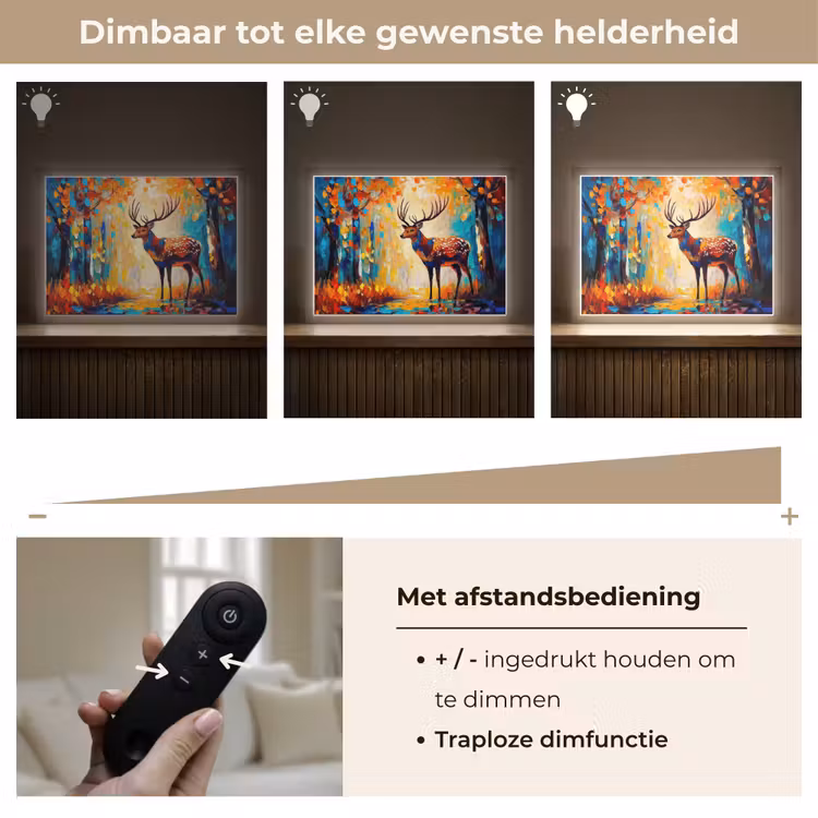 Lightbox - Wandlamp - Hert - Bosdieren - Natuur - Kunst — 9
