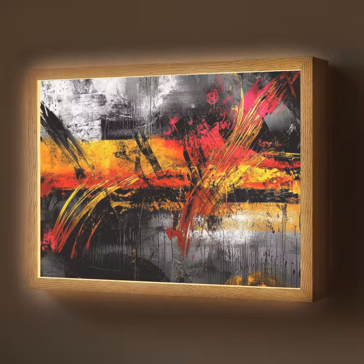 Lightbox - Wandlamp - Kunst - Zwart - Abstract — 1