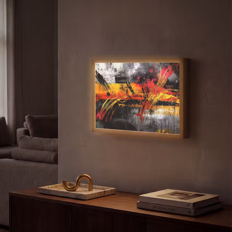 Lightbox - Wandlamp - Kunst - Zwart - Abstract — 2