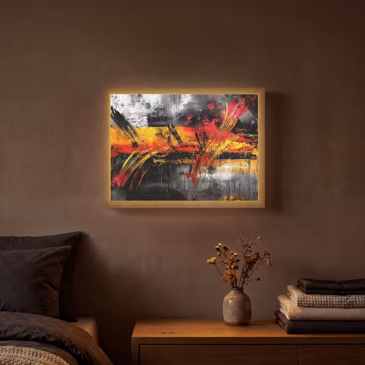 Lightbox - Wandlamp - Kunst - Zwart - Abstract — 3