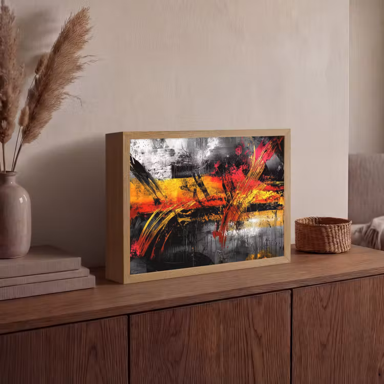 Lightbox - Wandlamp - Kunst - Zwart - Abstract — 4