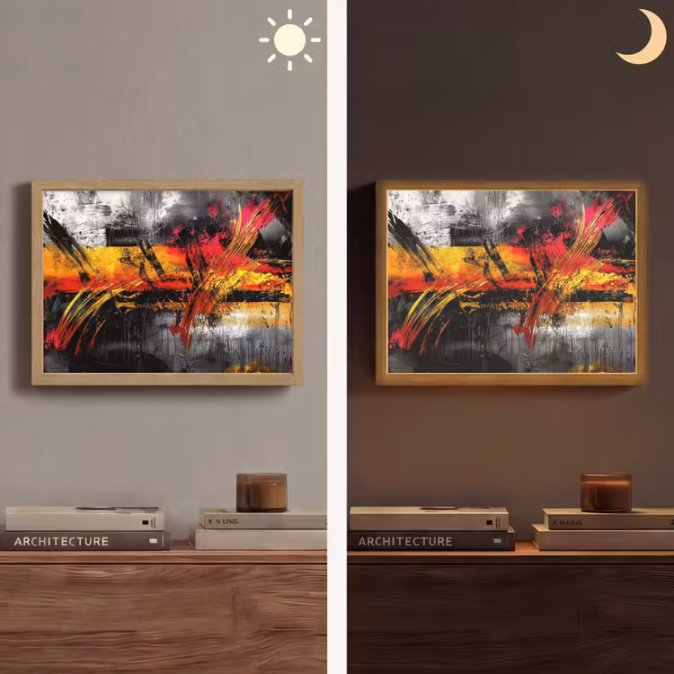 Lightbox - Wandlamp - Kunst - Zwart - Abstract — 6