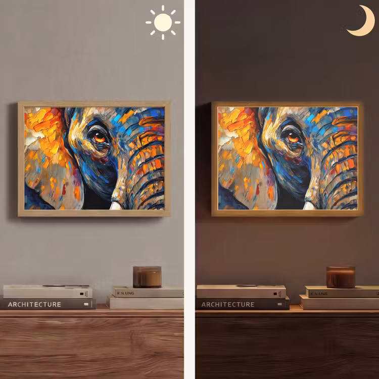 Lightbox - Wandlamp - Olifant - Kunst - Dieren — 6