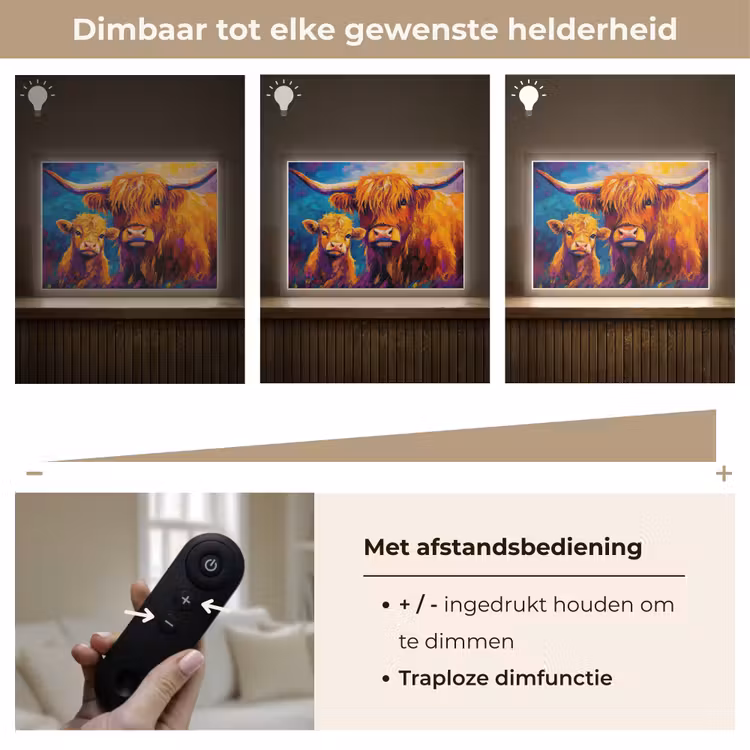 Lightbox - Wandlamp - Schotse hooglander - Koeien - Dieren - Kunst — 9