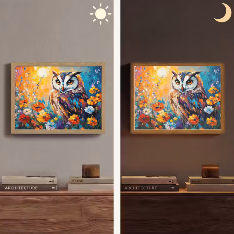 Lightbox - Wandlamp - Uil - Bloemen - Kunst - Zonsondergang — 6