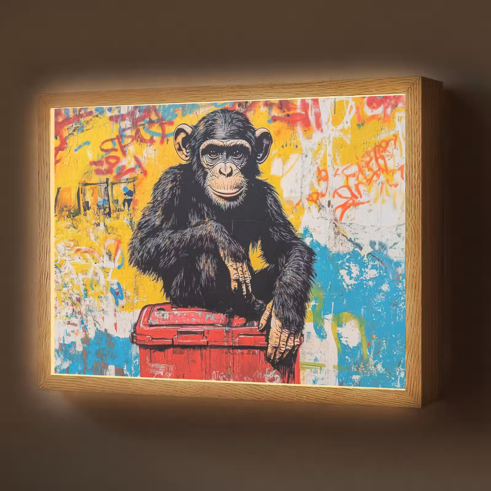 Lightbox - Wandlamp - Graffiti - Aap - Street art - Dieren — 1
