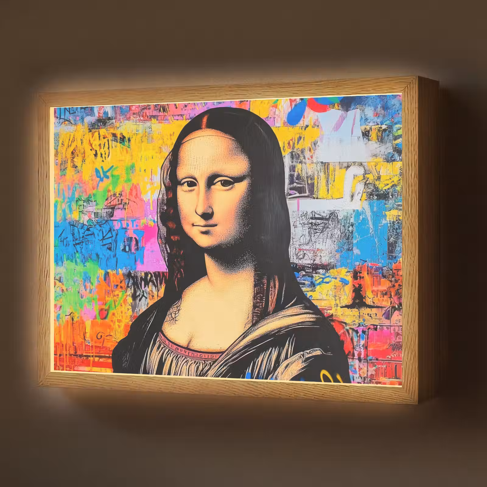 Lightbox - Wandlamp - Graffiti - Neon - Mona Lisa - Kunst - Da Vinci — 1
