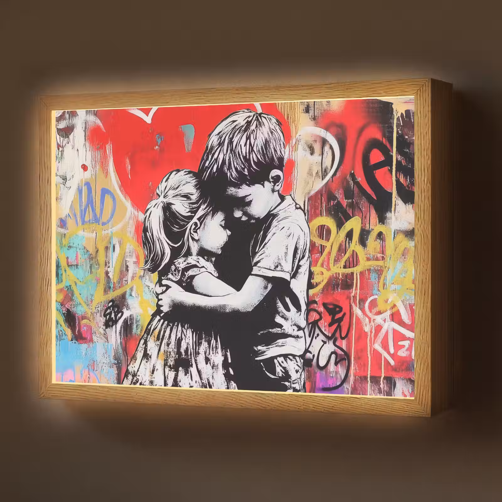 Lightbox - Wandlamp - Graffiti - Zwart wit - Street art — 1