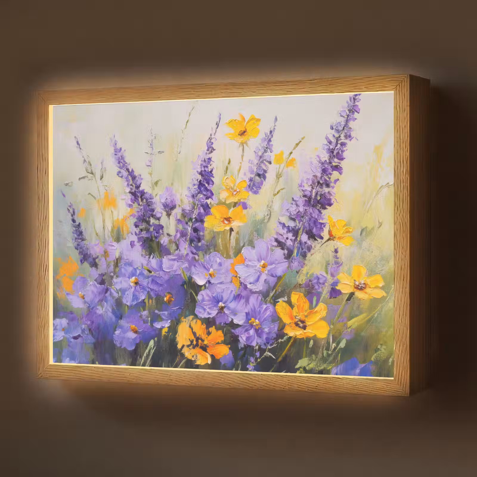 Lightbox - Wandlamp - Lavendel - Bloemen - Natuur - Kunst — 1
