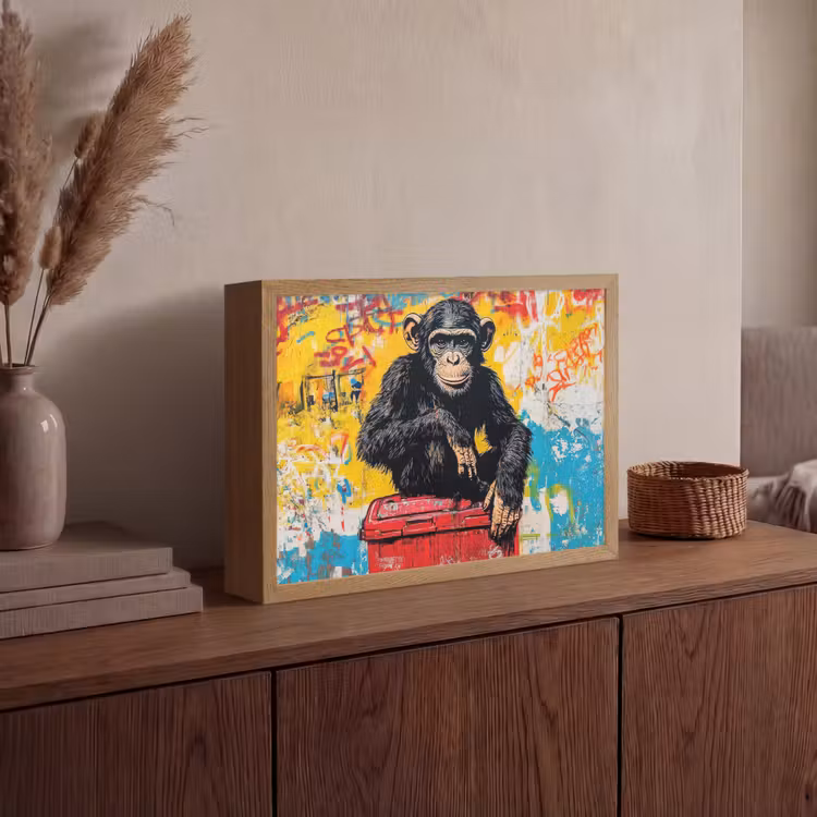 Lightbox - Wandlamp - Graffiti - Aap - Street art - Dieren — 4
