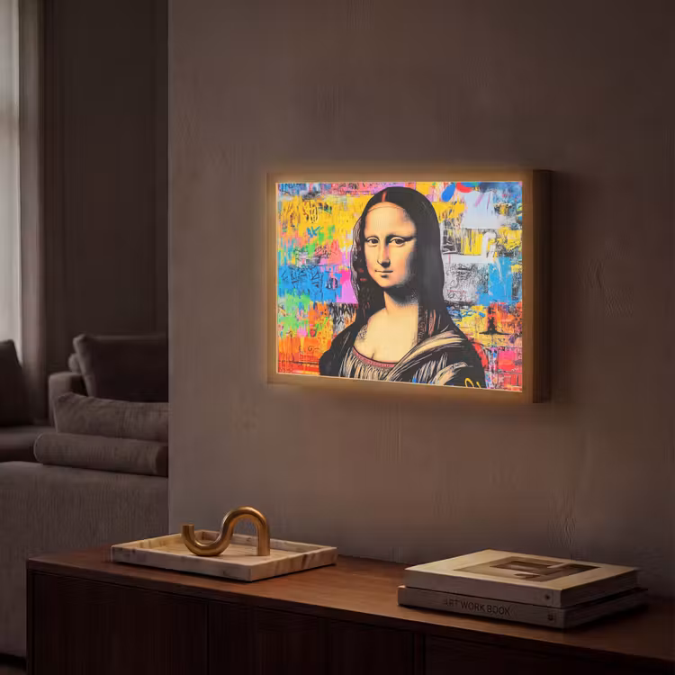 Lightbox - Wandlamp - Graffiti - Neon - Mona Lisa - Kunst - Da Vinci — 2