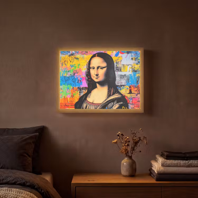Lightbox - Wandlamp - Graffiti - Neon - Mona Lisa - Kunst - Da Vinci — 3