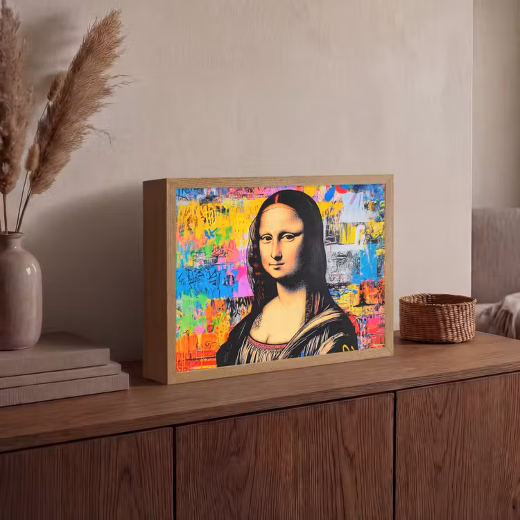 Lightbox - Wandlamp - Graffiti - Neon - Mona Lisa - Kunst - Da Vinci — 4