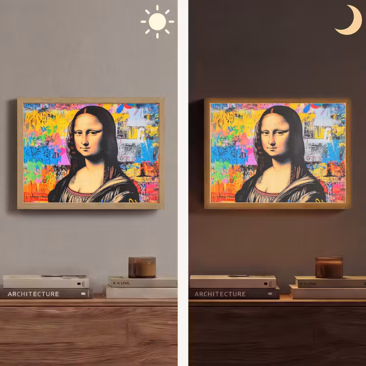 Lightbox - Wandlamp - Graffiti - Neon - Mona Lisa - Kunst - Da Vinci — 6