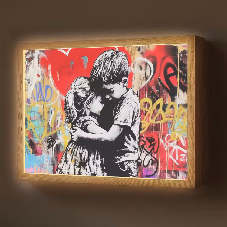 Lightbox - Wandlamp - Graffiti - Zwart wit - Street art — 1