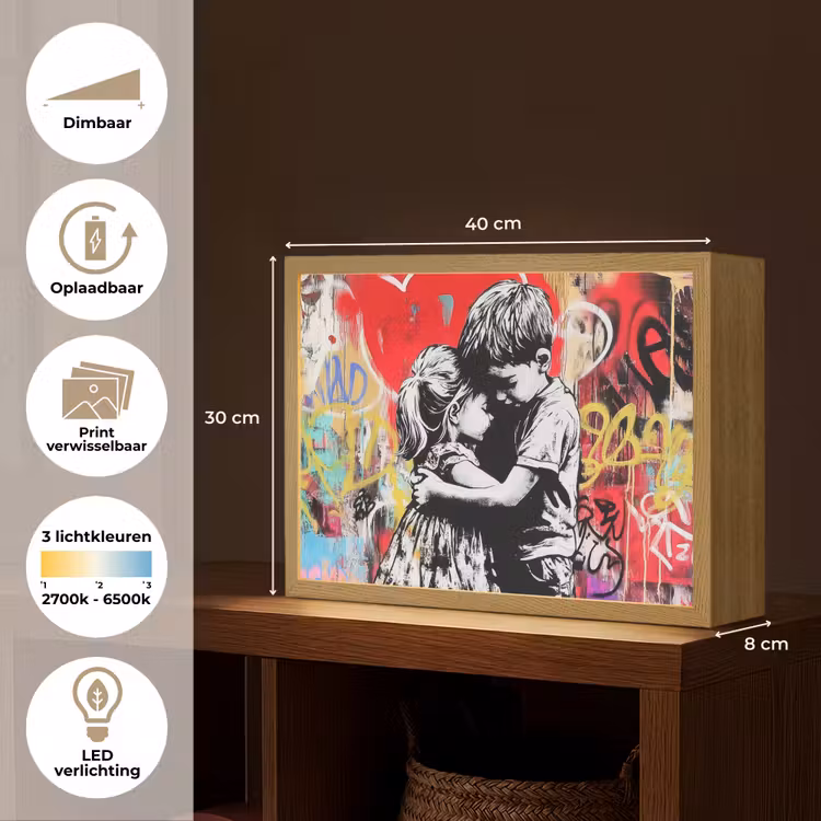 Lightbox - Wandlamp - Graffiti - Zwart wit - Street art — 10