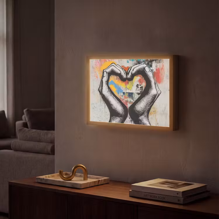 Lightbox - Wandlamp - Handen - Hart - Street art - Graffiti — 2