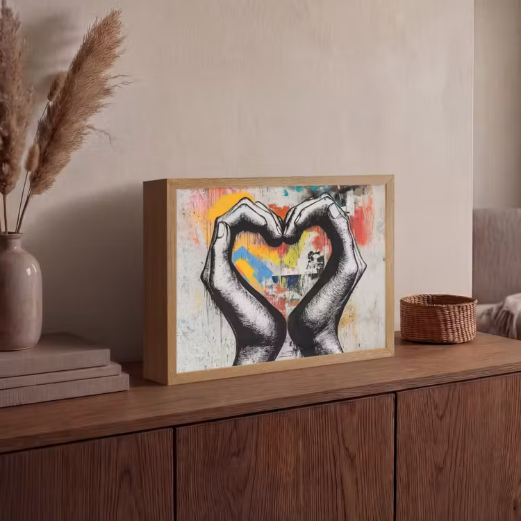 Lightbox - Wandlamp - Handen - Hart - Street art - Graffiti — 4