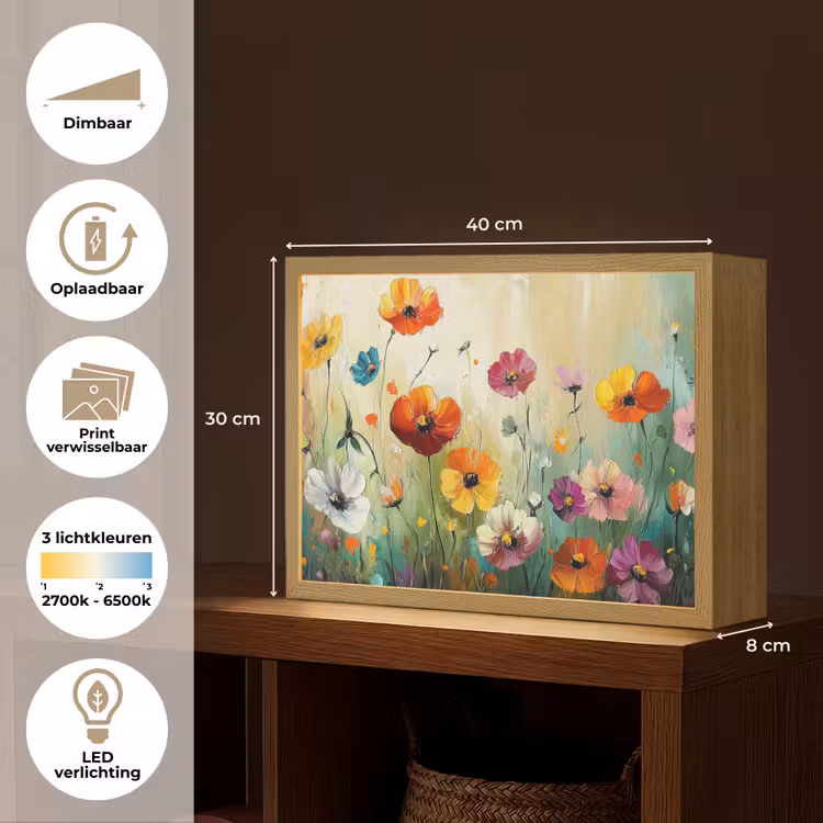 Lightbox - Wandlamp - Kunst - Bloemen - Lente - Natuur — 10