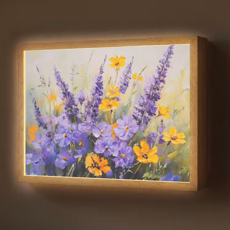Lightbox - Wandlamp - Lavendel - Bloemen - Natuur - Kunst — 1