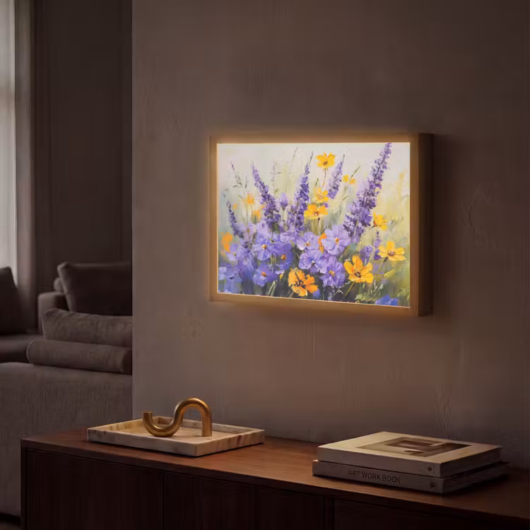 Lightbox - Wandlamp - Lavendel - Bloemen - Natuur - Kunst — 2