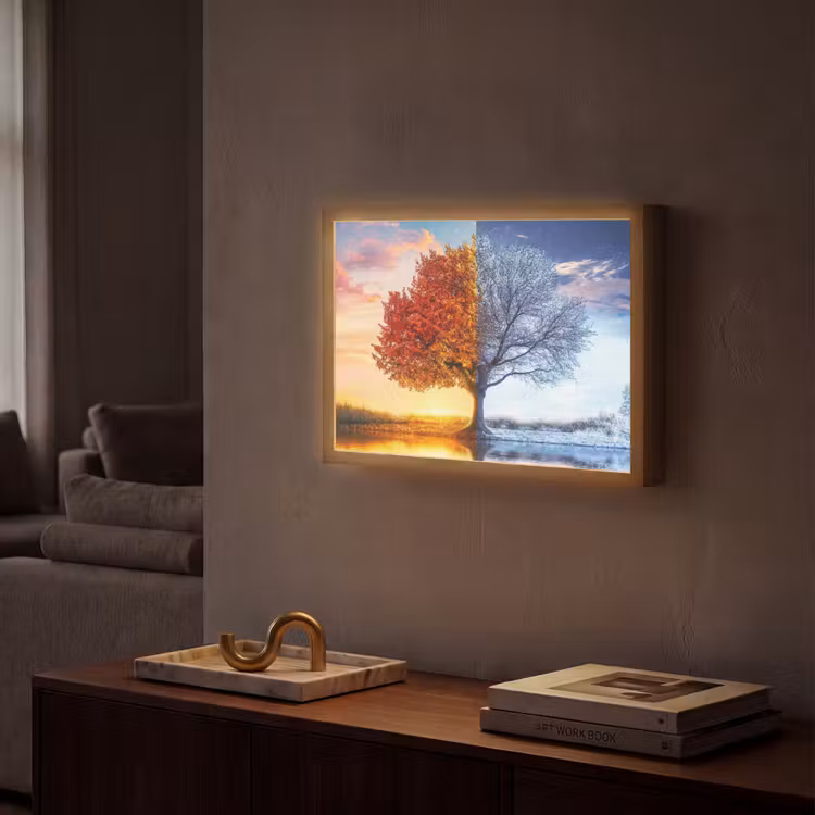 Lightbox - Wandlamp - Seizoenen - Kunst - Boom - Herfst - Winter — 2