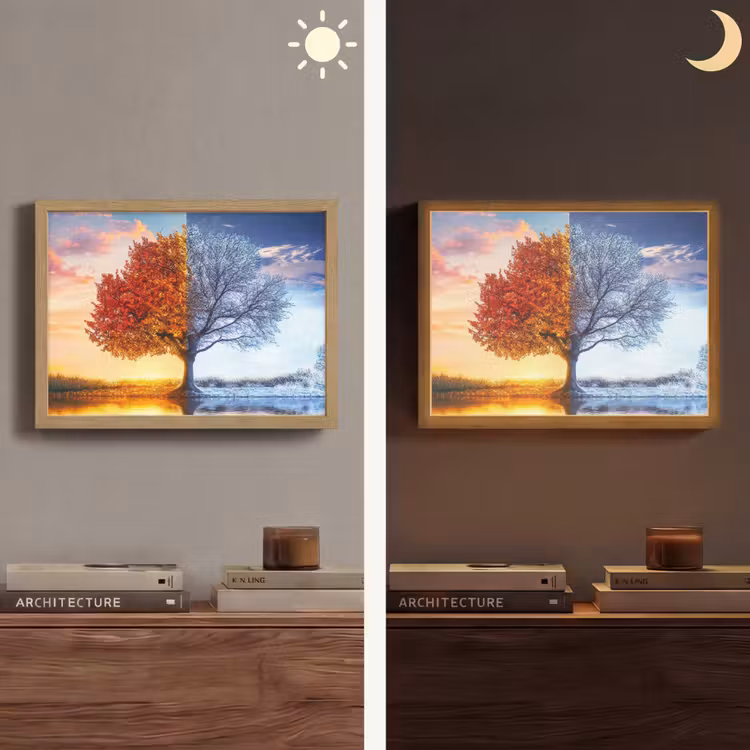 Lightbox - Wandlamp - Seizoenen - Kunst - Boom - Herfst - Winter — 6