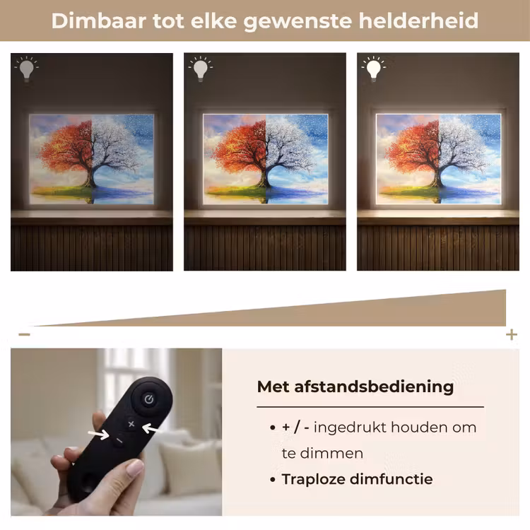 Lightbox - Wandlamp - Seizoenen - Kunst - Boom - Winter - Herfst — 9