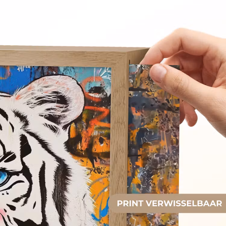 Lightbox - Wandlamp - Street art - Tijger - Wit - Graffiti - Dieren — 5