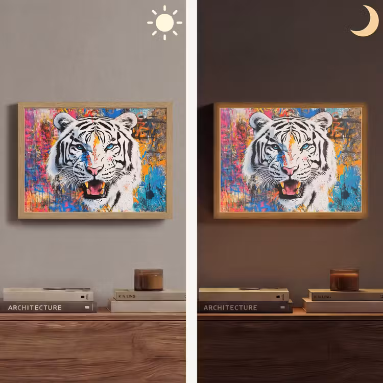 Lightbox - Wandlamp - Street art - Tijger - Wit - Graffiti - Dieren — 6
