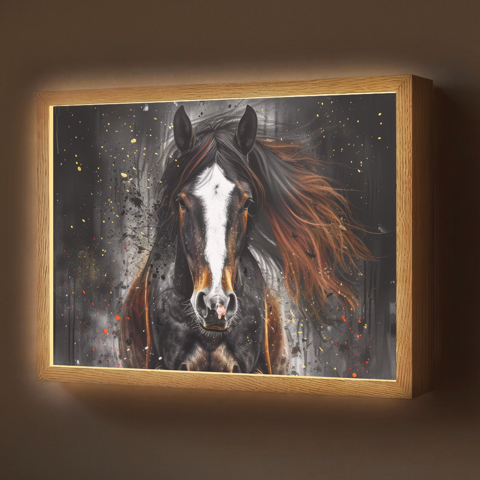 Lightbox - Wandlamp - Paard - Dieren - Zwart - Luxe - Modern — 1