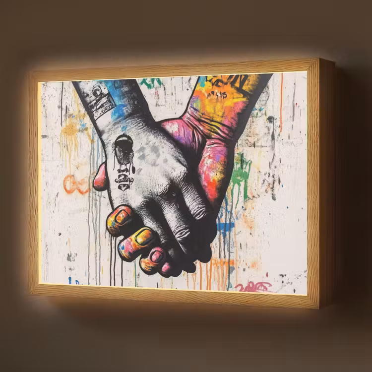 Lightbox - Wandlamp - Graffiti - Handen - Vintage - Street art — 1